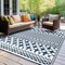 World Rug Gallery Contemporary Bohemian Geometric Reversible Recycled Plastic 3' X 5' Navy Outdoor Rug 6073NAVY3X5 - alternate 2